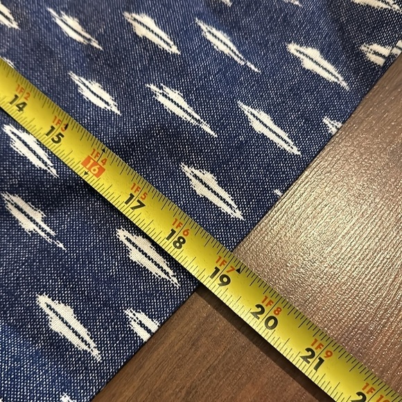 NWT J Crew Linen Sidewalk Mini Skirt-Blue Denim Color with Geometric Design- 14 - Picture 9 of 9